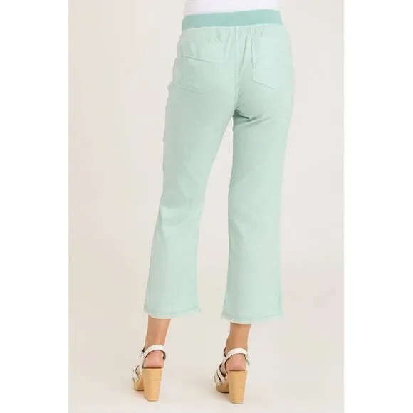 Wearables XCVI Sara Ankle Pants Pull On‎ Crop Raw Hem Elastic Waist M Mint Green - Picture 16 of 16